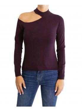 Maglia con scollo laterale tinta unita